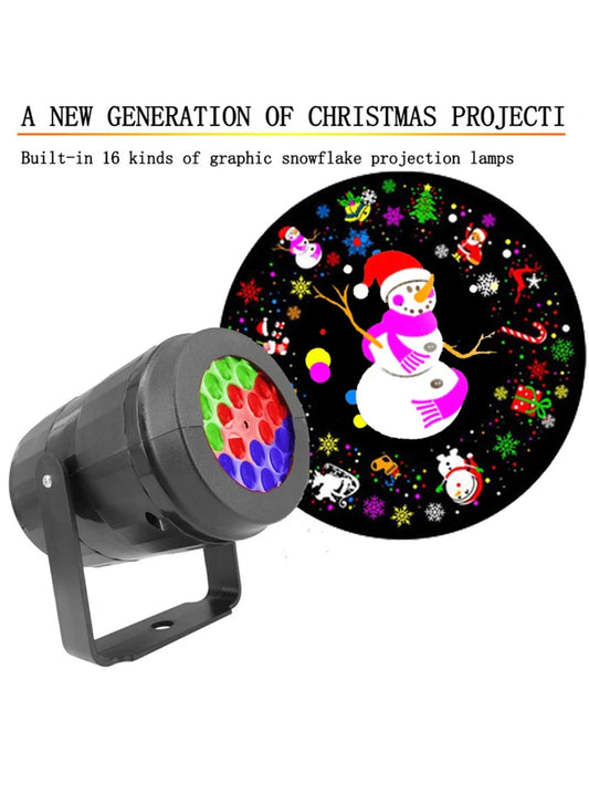 16 pattern RBG Christmas LED Laser Projection Lamp